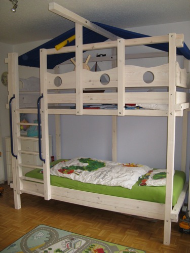 Hochbett kinderbett etagenbett babybett abenteuerbett hochbetten ... Bett für zwei kleinkinder